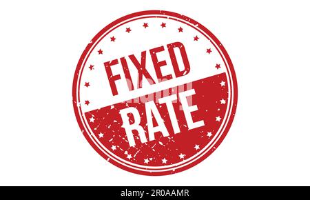 Fixed Rate Rubber Stamp. Red Fixed Rate Rubber Grunge Stamp Seal Vector Illustration - Vector Stock Vector