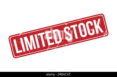 Limited Stock Rubber Stamp. Red Limited Stock Rubber Grunge Stamp Seal Vector Illustration - Vector Stock Vector