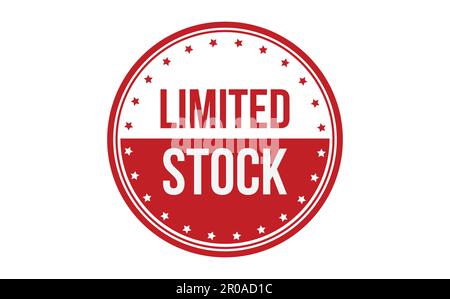 Limited Stock Rubber Stamp. Red Limited Stock Rubber Grunge Stamp Seal Vector Illustration - Vector Stock Vector