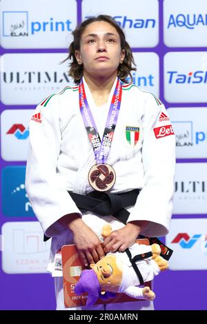 Ali Bin Hamad Al Attiyah Arena, Doha, Qatar. 7th May, 2023. Assunta Scutto (ITA), MAY 7, 2023 -Judo : World Judo Championships Doha 2023 Women's -48kg Award Ceremony at Ali Bin Hamad Al Attiyah Arena, Doha, Qatar. Credit: Naoki Nishimura/AFLO SPORT/Alamy Live News Stock Photo