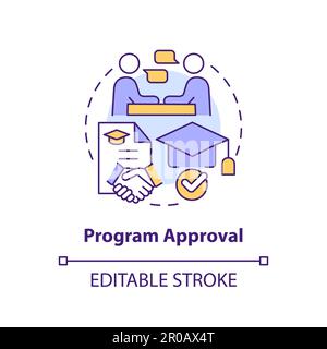 Program approval concept icon Stock Vector