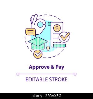 Approve and pay concept icon Stock Vector
