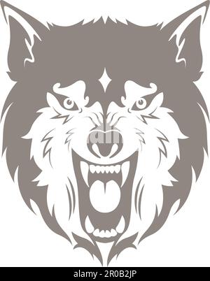 Wolf icon logo design illustration Stock Vector