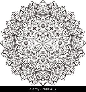 Monochrome Mandala Ornament Design Isolated On A White Background. Stock Vector