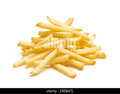 Stacked french fries isolated on white background Stock Photo