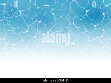 Vector Seamless Rippled Swimming Pool Abstract Background Illustration. Horizontally Repeatable. Stock Vector
