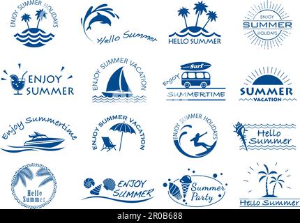 Vector Summer Symbol Icon Set Isolated On A White Background. Stock Vector