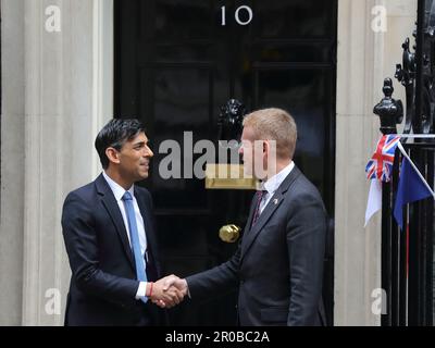 British Prime Minister Rishi Sunak during a welcome ceremony on day one ...