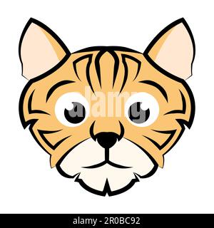 color image of cute cat head. Good use for symbol, mascot, icon, avatar, tattoo,T-Shirt design, logo or any design. Stock Vector