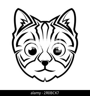 image of cute cat head. Good use for symbol, mascot, icon, avatar, tattoo,T-Shirt design, logo or any design. Stock Vector