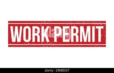Work Permit Rubber Stamp. Red Work Permit Rubber Grunge Stamp Seal Vector Illustration - Vector Stock Vector