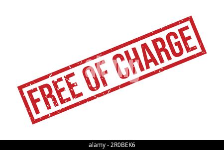 Grunge red free charge word round rubber seal stamp on white background ...