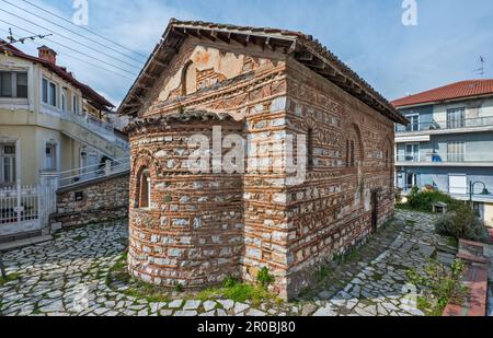 Byzantine Church of Ayios Nikolaos Kasnitzi (Agios Nikolaos Kasnidzi, Saint Nicholas of Kasnitzes), 12th century, Kastoria, Western Macedonia, Greece Stock Photo