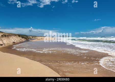 Praia do Campeche beach at Campeche, Florianopolis, Santa Catarina in Brazil. Beautiful summer day on beach. Stock Photo