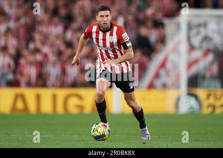 Oscar de Marcos of Athletic Club in action during the La Liga Santander match between Athletic Club and Real Betis at San Mames Stadium on May 4, 2023 Stock Photo