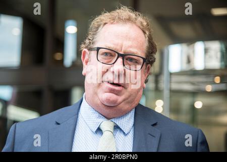 Ben Dawkins speaks to reporters outside the Magistrates Court of ...