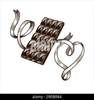 I love Chocolate, cacao and sweets. Concept art, heart shape for your design. Vector illustration Stock Vector