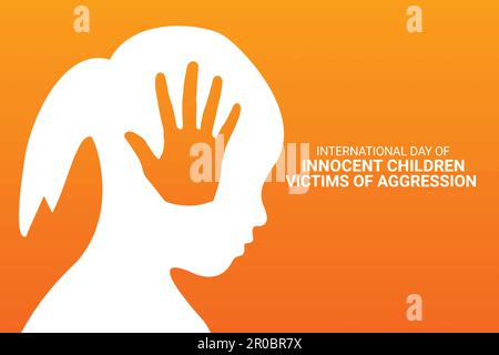 International Day Of Innocent Children Victims Of Aggression. Holiday concept. Template for background, banner, card, poster with text inscription Stock Vector