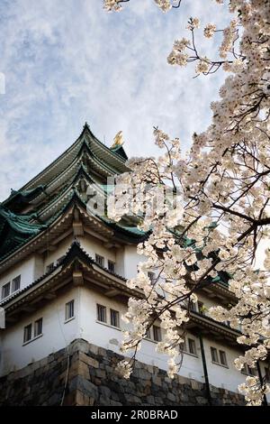 Nagoya Castle on a cloudy, spring day Stock Photo