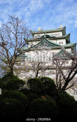 Nagoya Castle on a cloudy, spring day Stock Photo