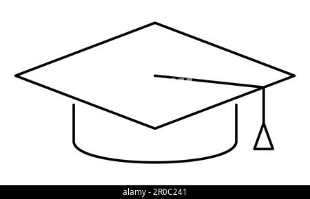 Graduation line hat icon. Vector illustration isolated on white background Stock Vector