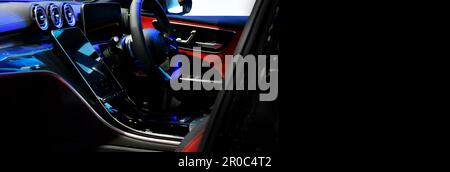 Car ventilation system and air conditioning - details and controls of modern car Stock Photo
