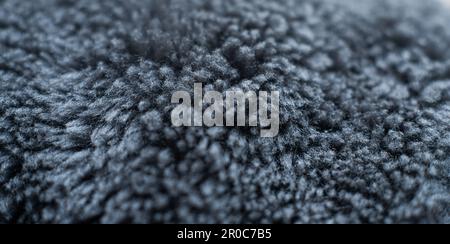 Close up of woolly fur texture fabric in grey colour Stock Photo