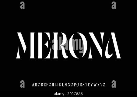 Unique and elegant abstract serif display font vector Stock Vector