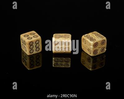 Three Dice, Ancient Egypt, Roman Period Stock Photo