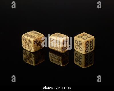 Three Dice, Ancient Egypt, Roman Period Stock Photo