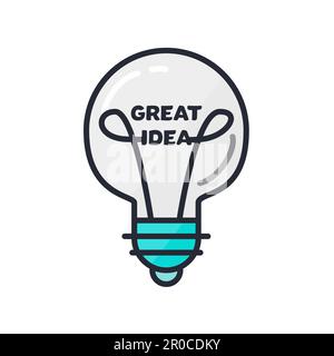Great Idea Concept with Light Bulb Shape. Thought and imagination symbol. Vector Stock Vector