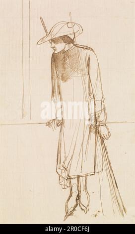 Dante at Verona - Figure Sketch, 1852. Artist: Dante Gabriel Rossetti Stock Photo