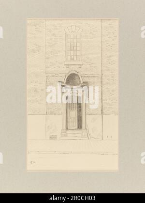 Topographical view of Birmingham.Pencil Drawing. Doorway of House, St