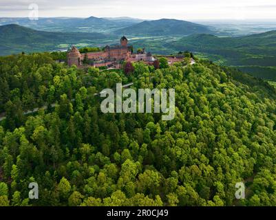 Château du Hautkoenigsburg high above the Vosges Mountains, Orschwiller, Alsace, France Stock Photo
