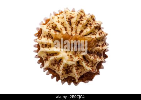 Waitrose Coffee & Walnut mini cupcake isolated on white background Stock Photo