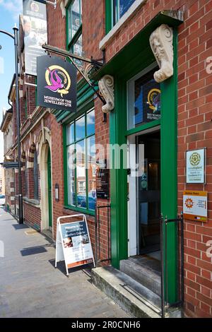 06/08/16 Museum of the Jewellery Quarter. 75-80 Vyse Street.. Birmingham, B18 6HA.. The Museum of the Jewellery Quarter is built around a perfectly preserved jewellery workshop offering a unique glimpse of working life in Birmingham’s famous Jewellery Quarter.. When the proprietors of the Smith & Pepper jewellery manufacturing firm retired in 1981 they simply ceased trading and locked the door, unaware they would be leaving a time capsule for future generations.. Today the factory is a remarkable museum, which tells the story of the Jewellery Quarter and Birmingham’s renowned jewellery and met Stock Photo