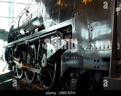 The steam locomotive named 'City of Birmingham' on exhibition at Thinktank (Birmingham Museum of Science & Industry).. Images from 2005 Stock Photo