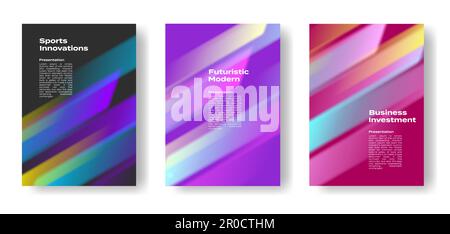 Dynamic abstract background with bright stripes in fast movement creating neon texture of blured gradient, futuristic modern cover backdrop Stock Vector