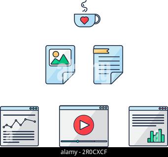 Web UI UX Tools for design and seo, app, page, template and document, framework. Creative ideas for application, programming, website development. Vec Stock Vector