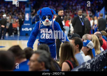 Philadelphia 76ers' mascot Franklin in action during the second