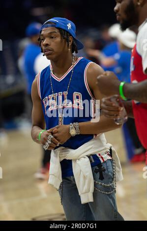 Philadelphia, Philadelphia, PA, USA. 7th May, 2023. PHILADELPHIA, PA - MAY 7: Lil Baby is seen during the Game Four of the Eastern Conference Semi-Finals of the 2023 NBA Playoffs between the Boston Celtics and the Philadelphia 76ers on May 7, 2023 at the Wells Fargo Center in Philadelphia, PA. (Credit Image: © Stephen Nadler/PX Imagens via ZUMA Press Wire) EDITORIAL USAGE ONLY! Not for Commercial USAGE! Credit: ZUMA Press, Inc./Alamy Live News Stock Photo