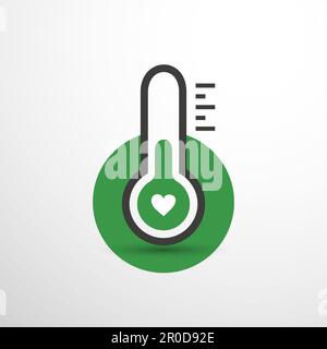 Global Warming, Ecological Problems and Solutions - Thermometer Icon Design Concept Stock Vector
