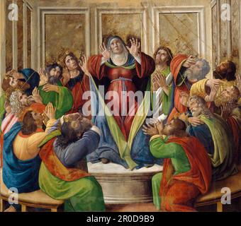 The Descent of the Holy Ghost, 1495-1505. Artist: Sandro Botticelli. Workshop of Sandro Botticelli. Purchased with the assistance of the National Art Collections Fund, 1959. . Stock Photo