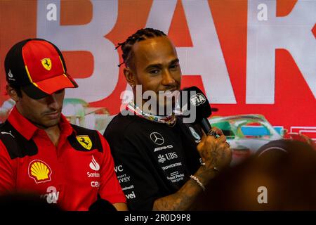 BAKU, AZERBAIJAN, baku city  circuit, 27.April.2023: #44, Lewis HAMILTON, Mercedes AMG F1 Team, during the Azerbaijan Formula One Grand Prix at Baku C Stock Photo