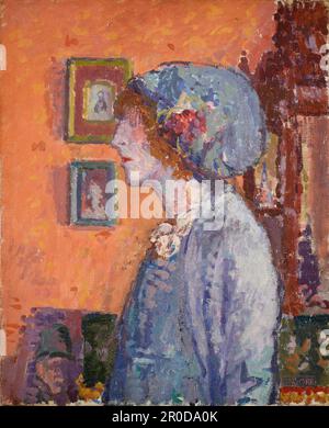 Portrait of the Artist's Wife, Mollie Kerr, 1911. Artist: Spencer Frederick Gore (d.1914) Stock Photo