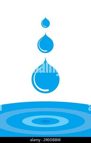 Water drop falling icon symbol. Vector illustration Stock Vector