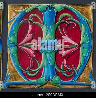 Decorated initial letter 'R',1530 Unknown Artist, North Italian School ...