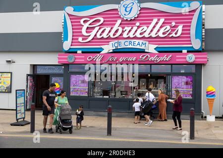 Gabrielles Ice Cream Shop, Redcar, Cleveland. Stock Photo