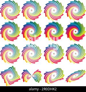 Seamless pattern with circles logo Stock Vector