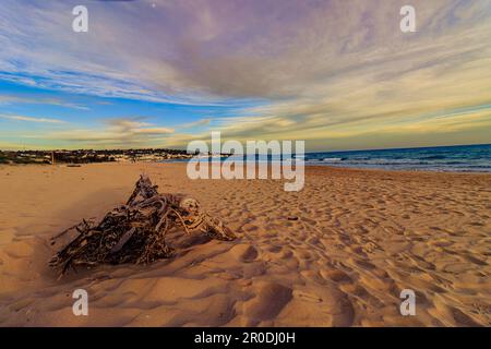 Sunset in Torre Vado - Marina di Salve - Salento, Puglia, Italy Stock Photo